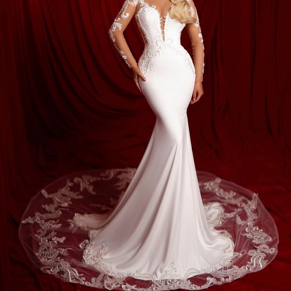 Goddess White Embroidered Wedding Dress